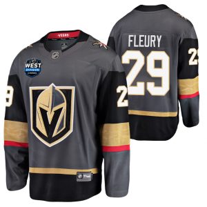 Vegas Golden Knights Trikot Marc-andre Fleury 2021 West Division Patch Schwarz Heim